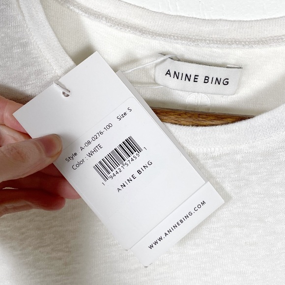 Anine Bing White Issac Tee - Picture 5 of 7